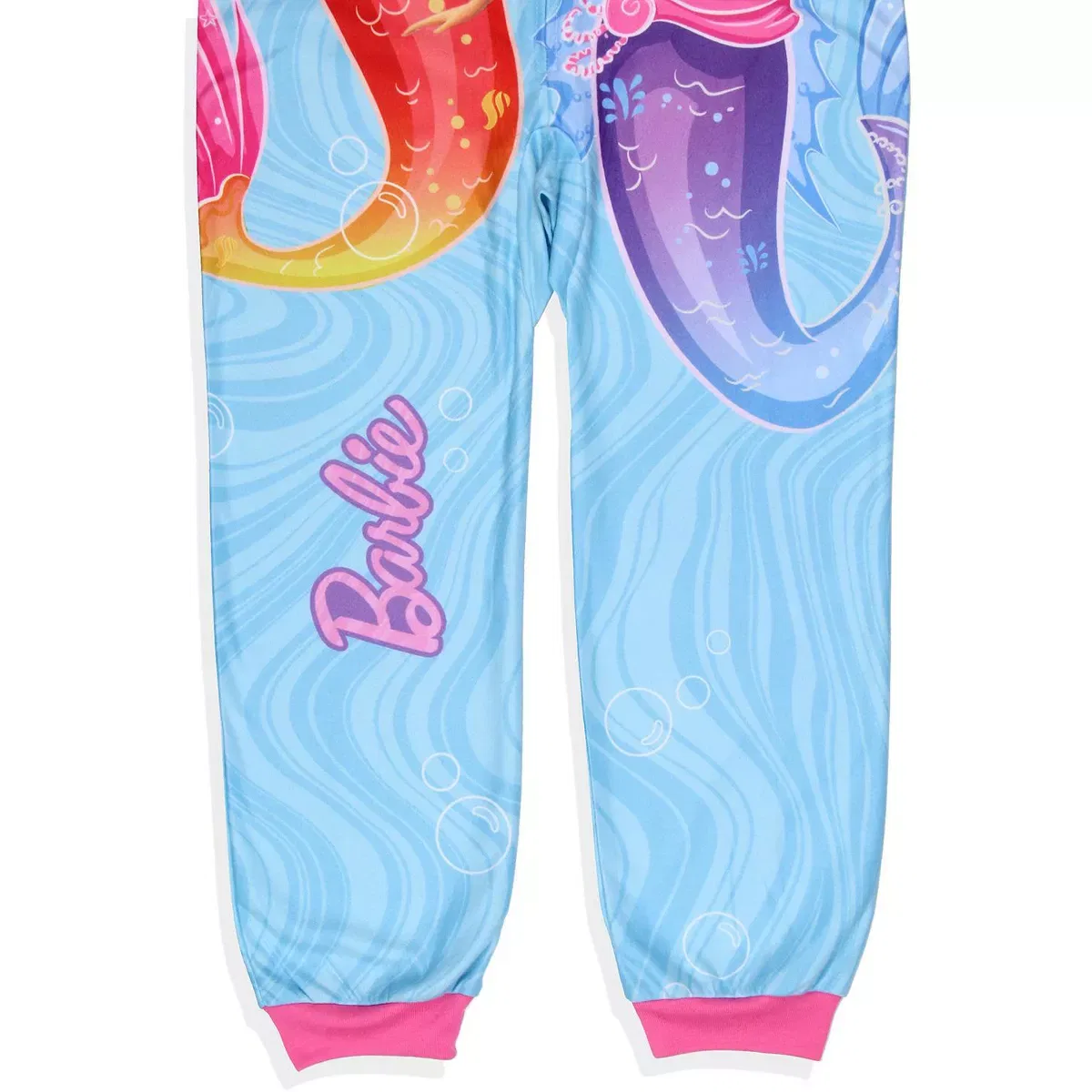 Детская пижама с принтом Barbie Girls' Mermaid Brooklyn and Malibu Footless Sleeper Pajama INTIMO, Blue — фото 4