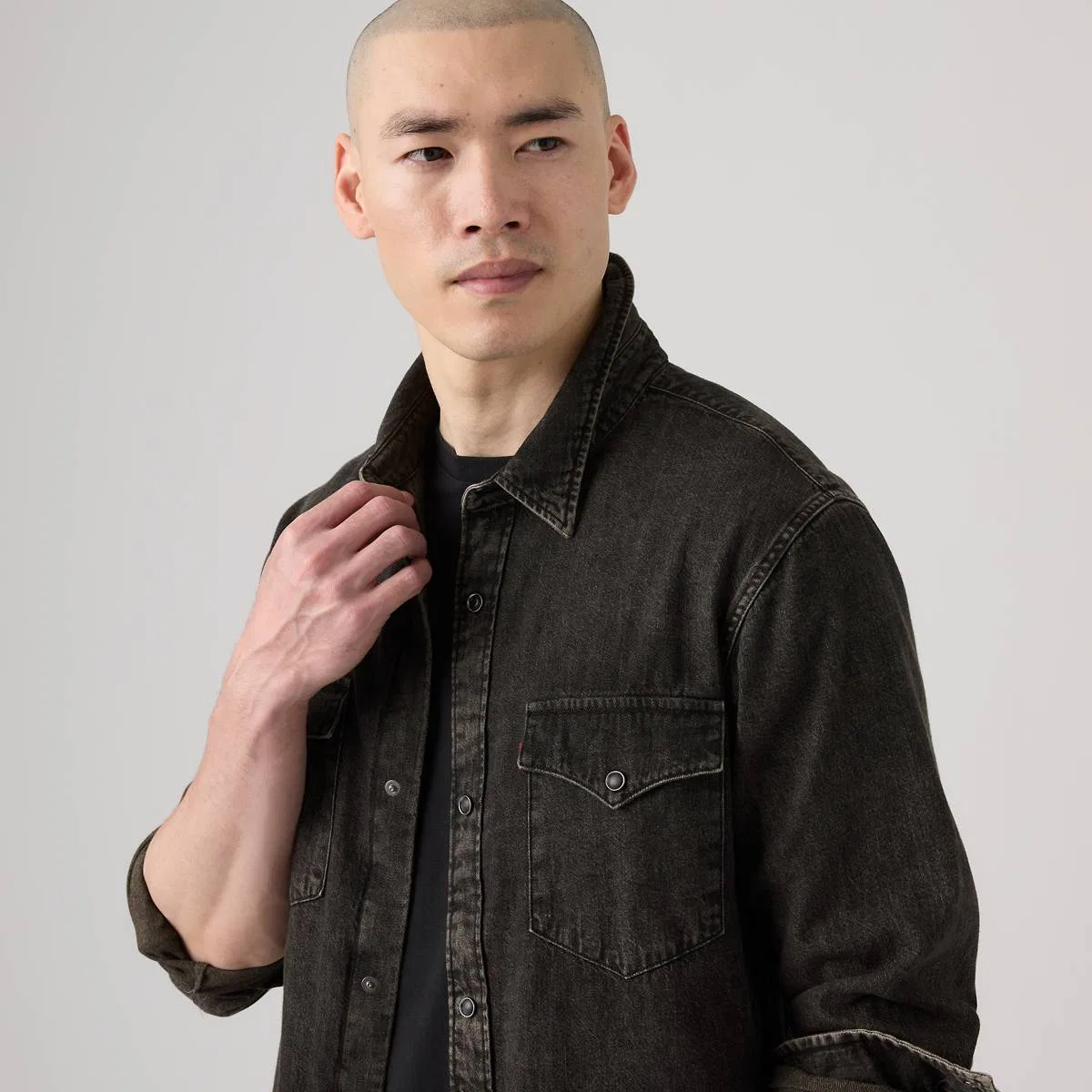 Свободная рубашка в западном стиле Levi's, Sf Chocolate Western Overdye - Brown — фото 2