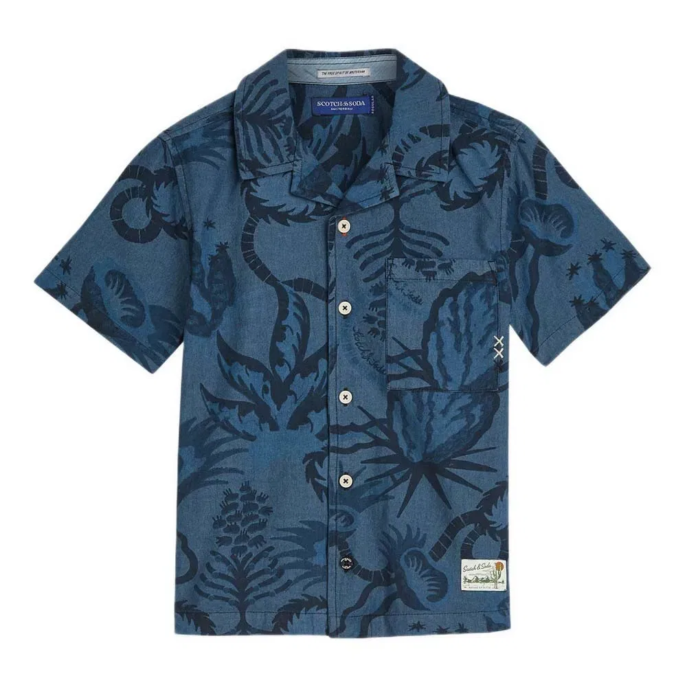 Рубашка с коротким рукавом Scotch & Soda, синий