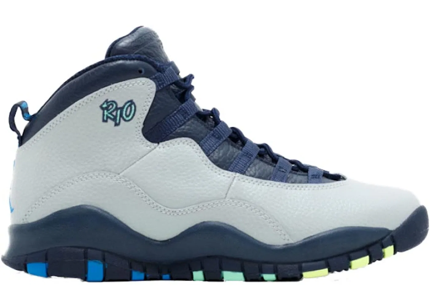Детские кроссовки Lifestyle Jordan 10 Retro Jordan, Wolf Grey/Pht Bl-Obsdn-Grn Glw