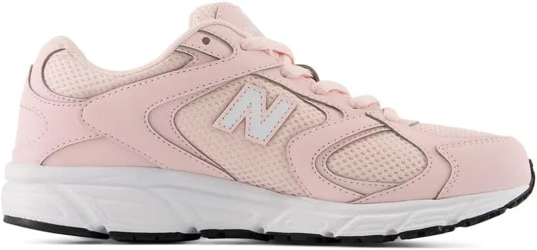 Детские кроссовки для девочек с шнуровкой New Balance, Shell Pink/Nb White — фото 3