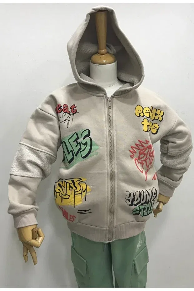 Детский кардиган с капюшоном Nonno Kids, Stone