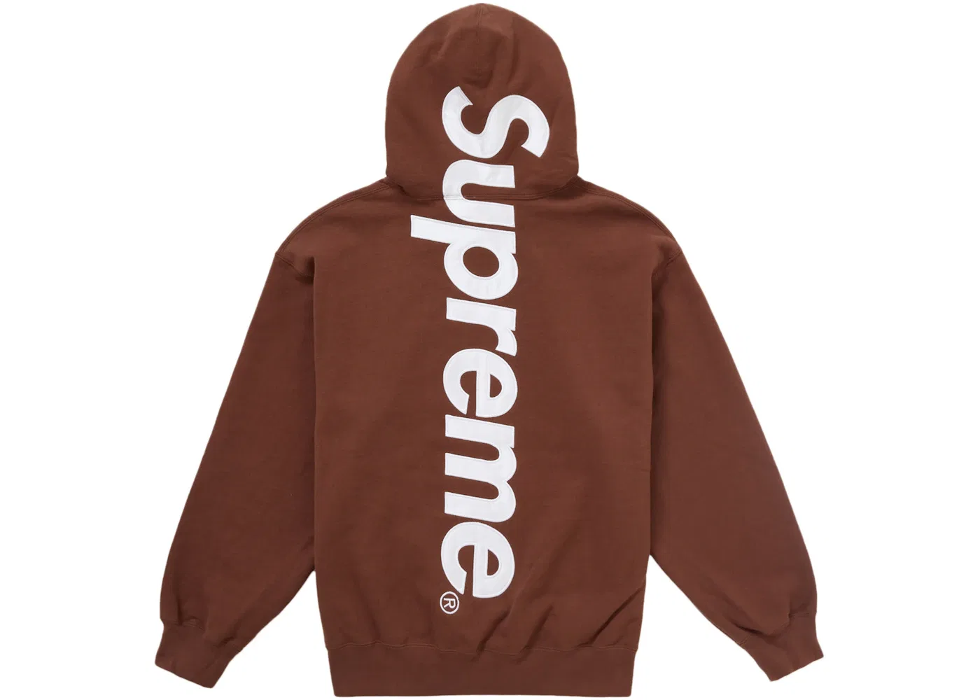 Мужской худи с сатиновой аппликацией Supreme Sweatshirt (FW24), Brown