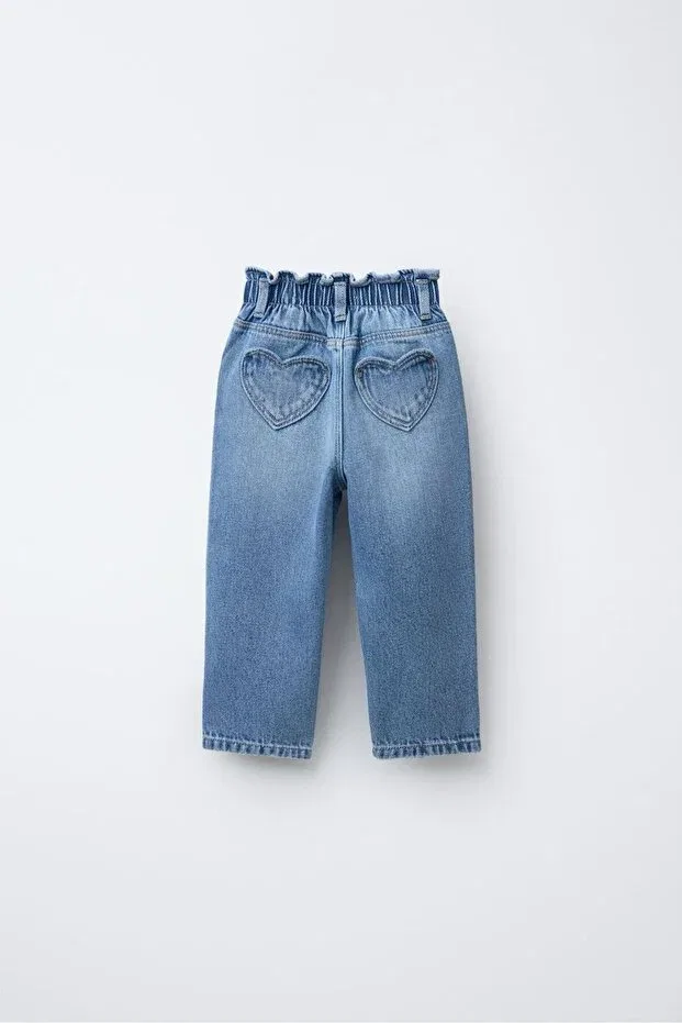 Детские джинсы для девочек с эластичным поясом Tln Tekstil, Blue