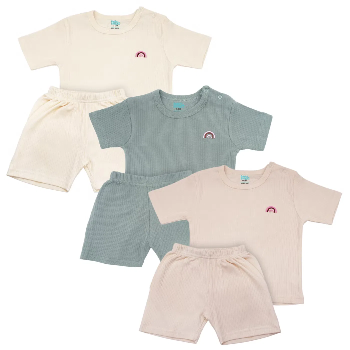 Комплект футболка с коротким рукавом и шорты, Babies Basic, кремовый