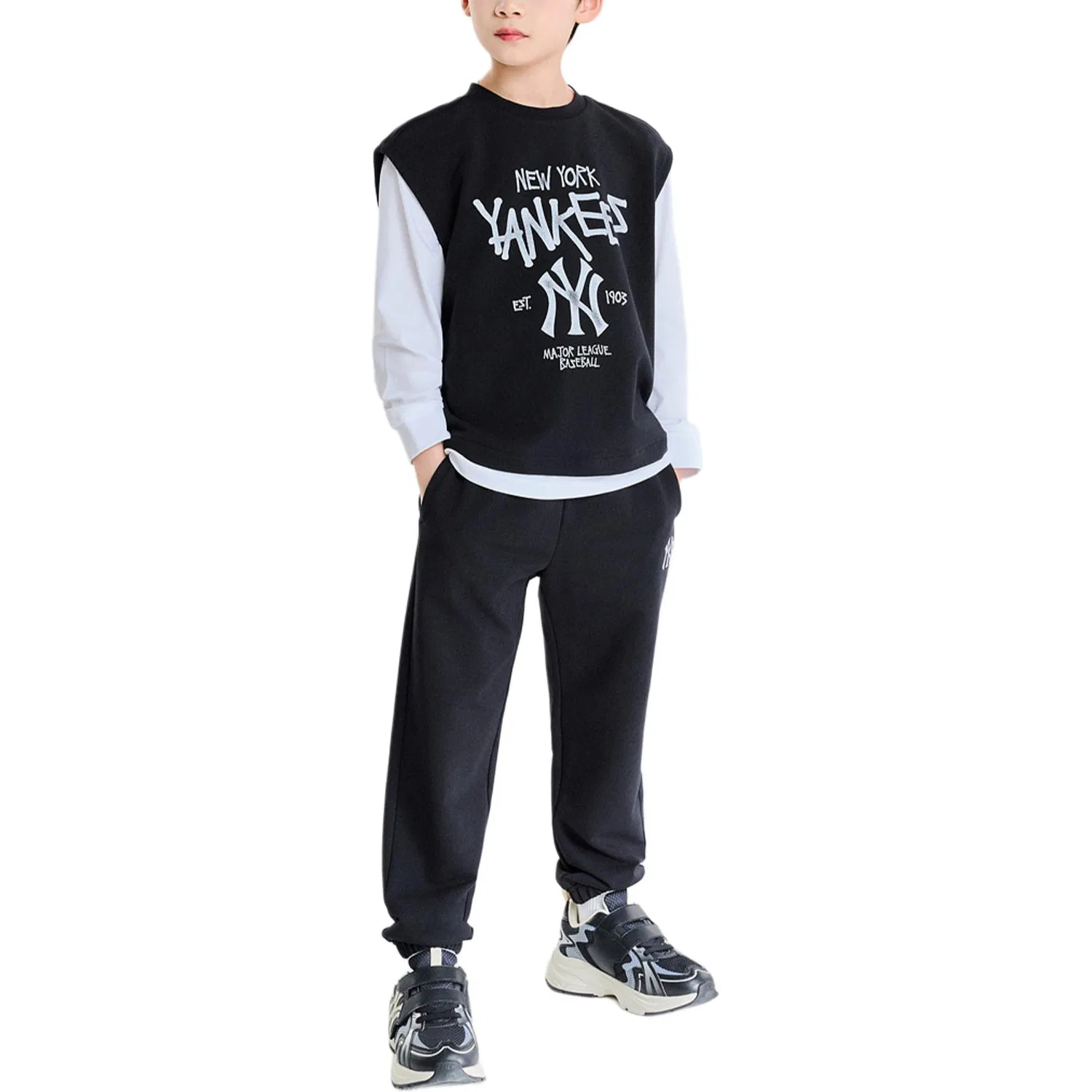 Детский комплект спортивной одежды с логотипом New York Yankees, MLB KIDS, Standard Black — фото 3