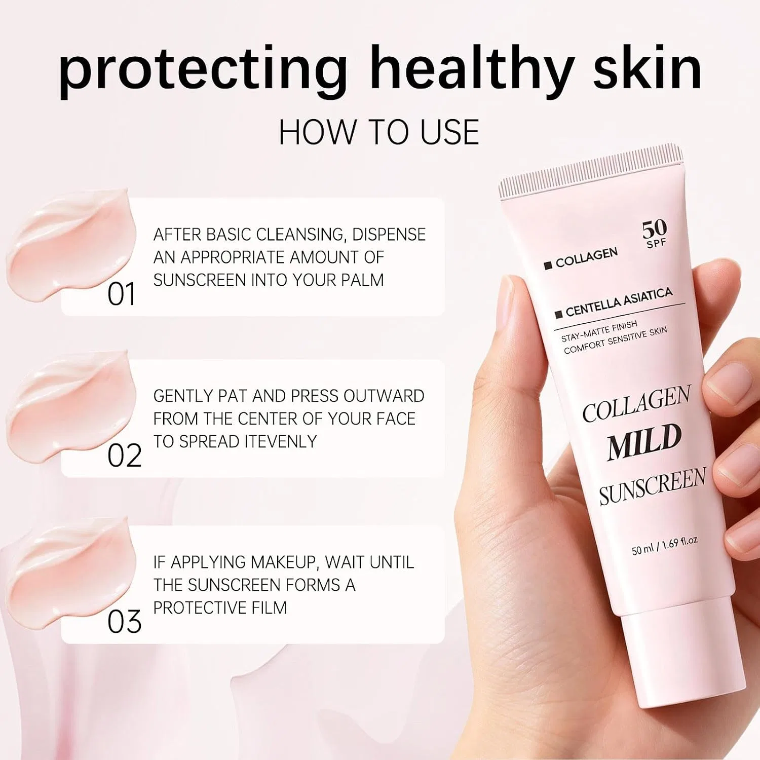 Солнцезащитный крем для лица SPF 50 с коллагеном, 50 мл, Aloe Vera Radiantre — фото 4