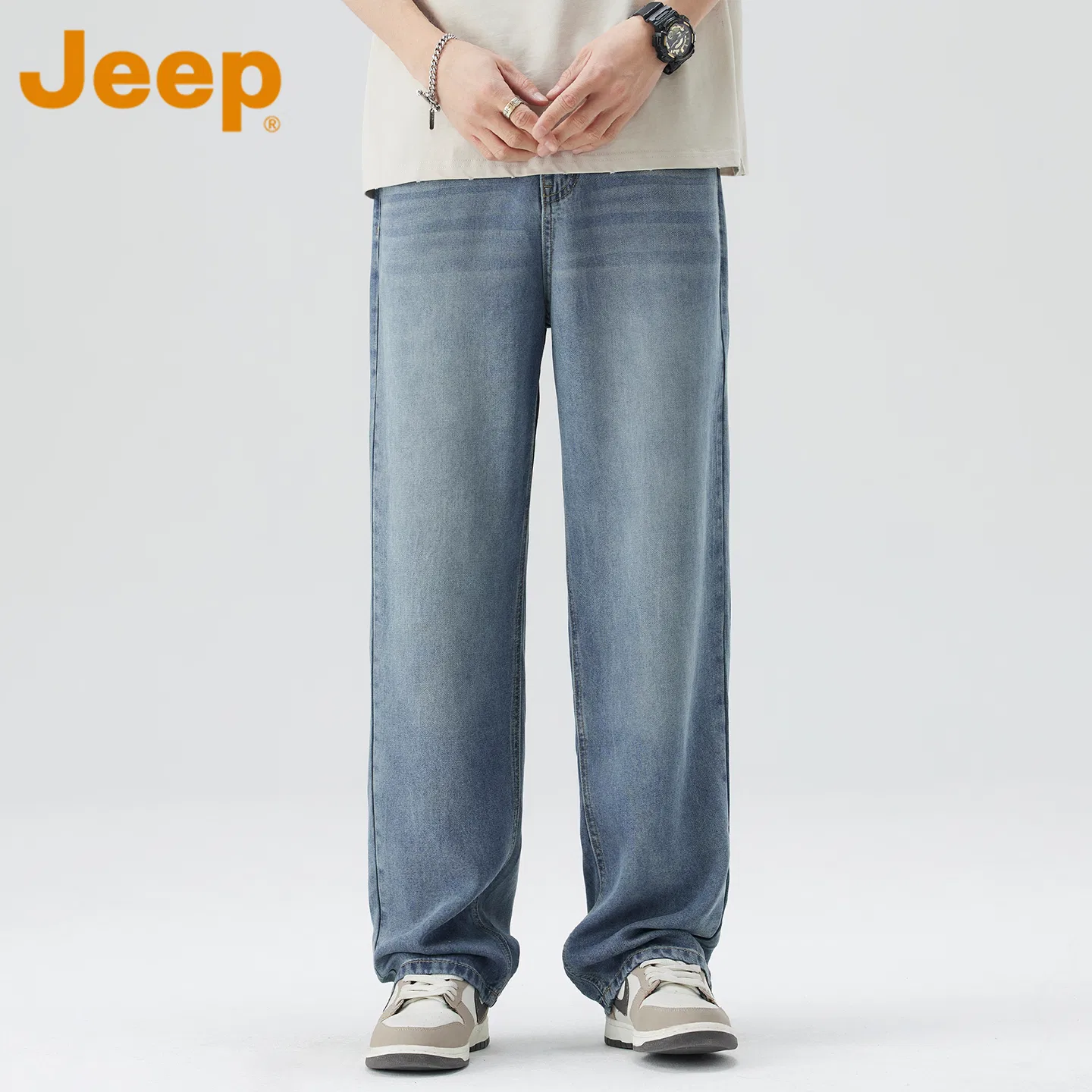Детские джинсы прямого кроя из тонкого денима Jeep, Cement Gray — фото 4