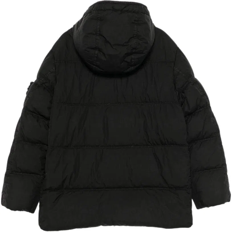 Детская куртка с капюшоном и подкладкой Black STONE ISLAND — фото 3