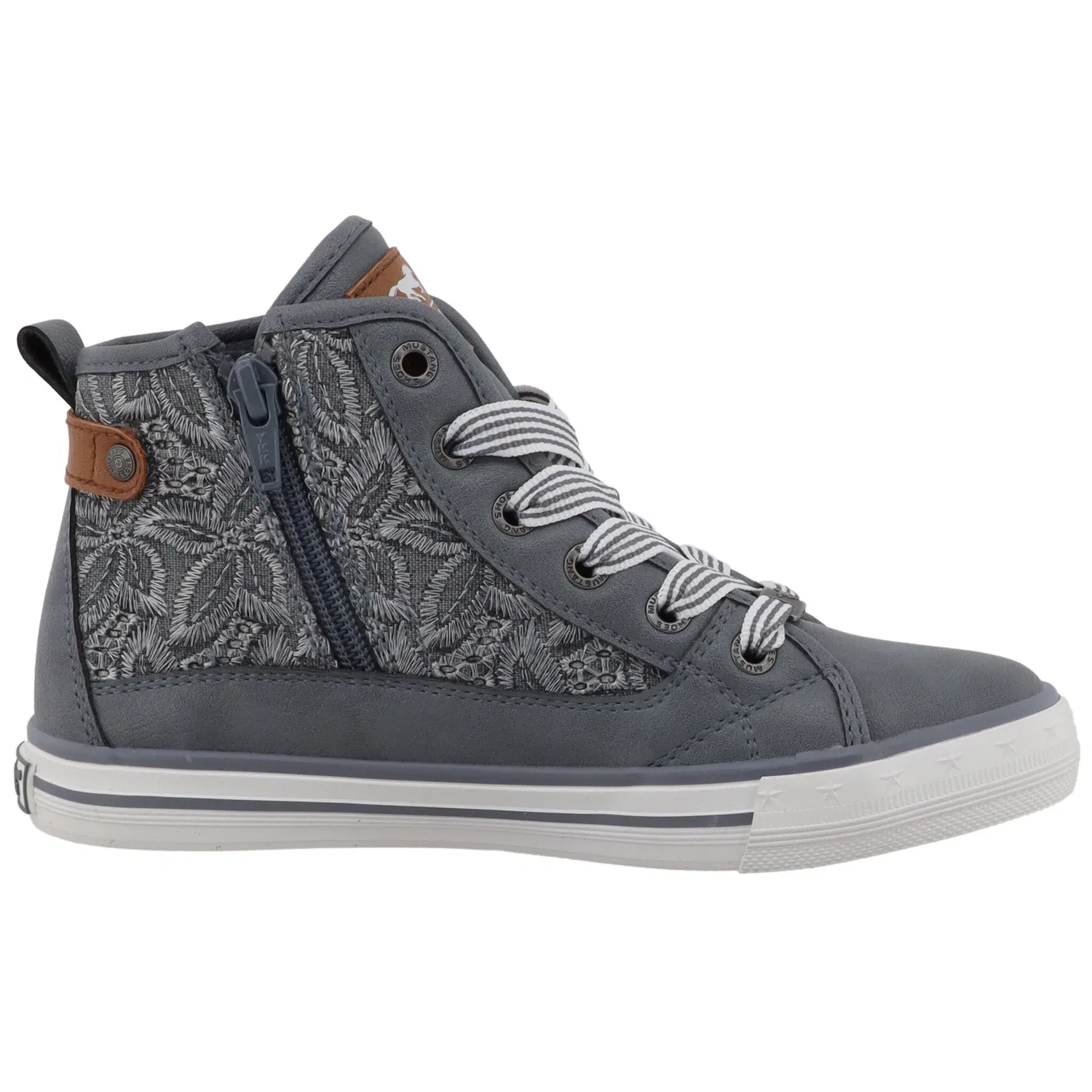 Детские высокие кроссовки с контрастной отделкой Mustang Shoes, Jeanasblau — фото 4