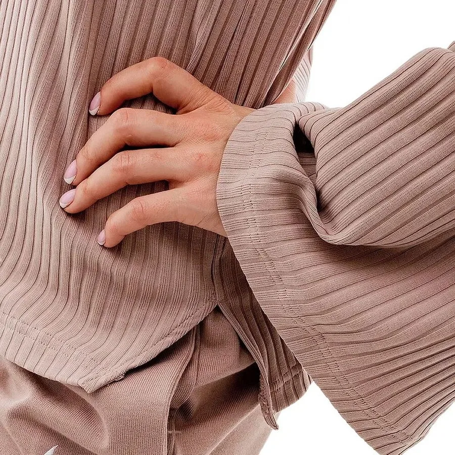 Женская футболка с длинным рукавом Sportswear Ribbed Statement Jersey Long-Sleeve Nike, Разноцветный — фото 3