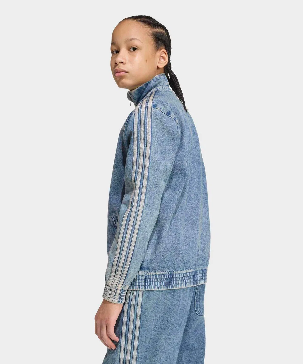 Детский джинсовый жакет свободного кроя Firebird Loose Denim Track Top Adidas, Blue — фото 4