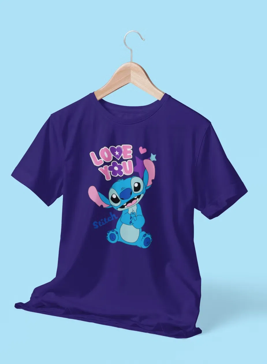 Футболка с принтом Stitch для детей Zoom, фиолетовый