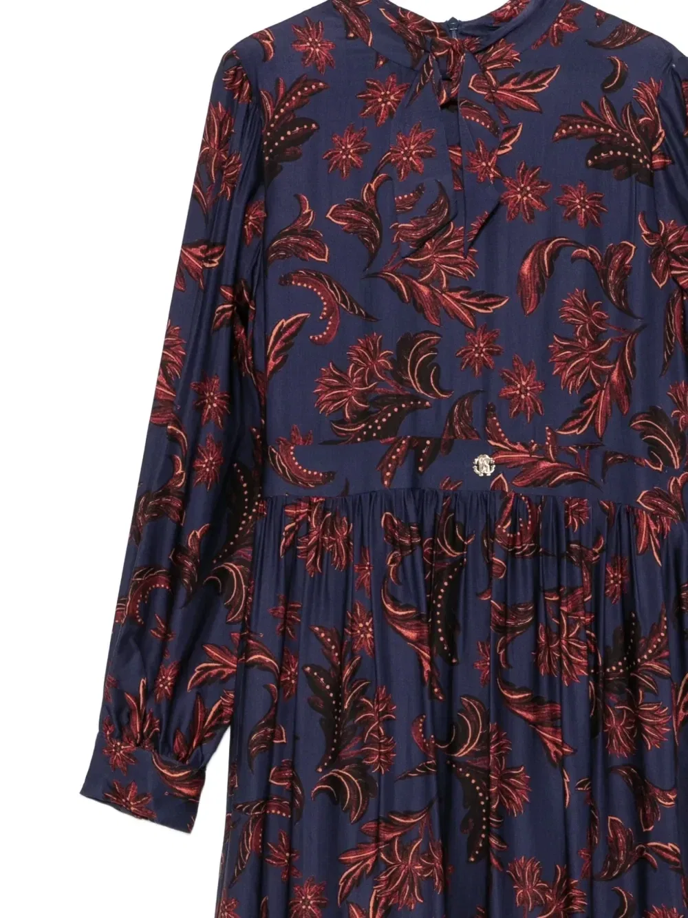 Ярусное платье с цветочным принтом Roberto Cavalli Junior, синий — фото 3