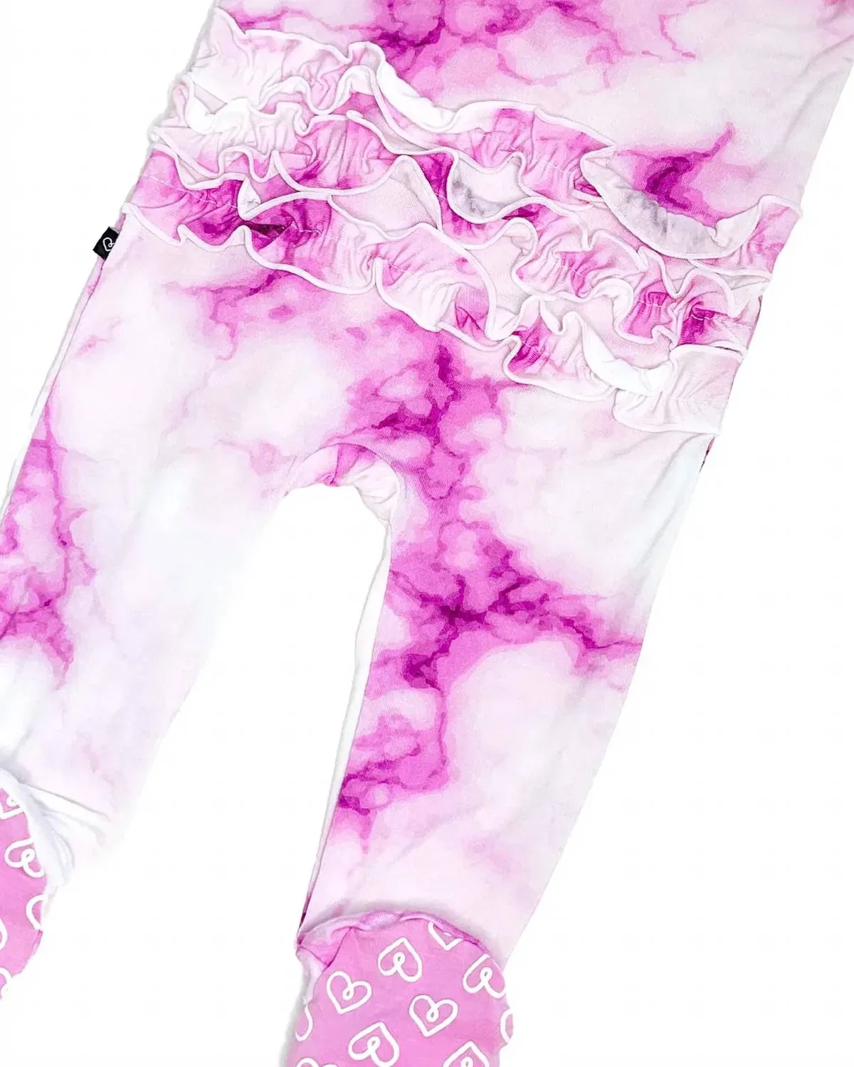 Детский боди-комбинезон с длинным рукавом и принтом тай-дай Madi Tie Dye Zippered Footies Lev Baby, Pink Ice — фото 2