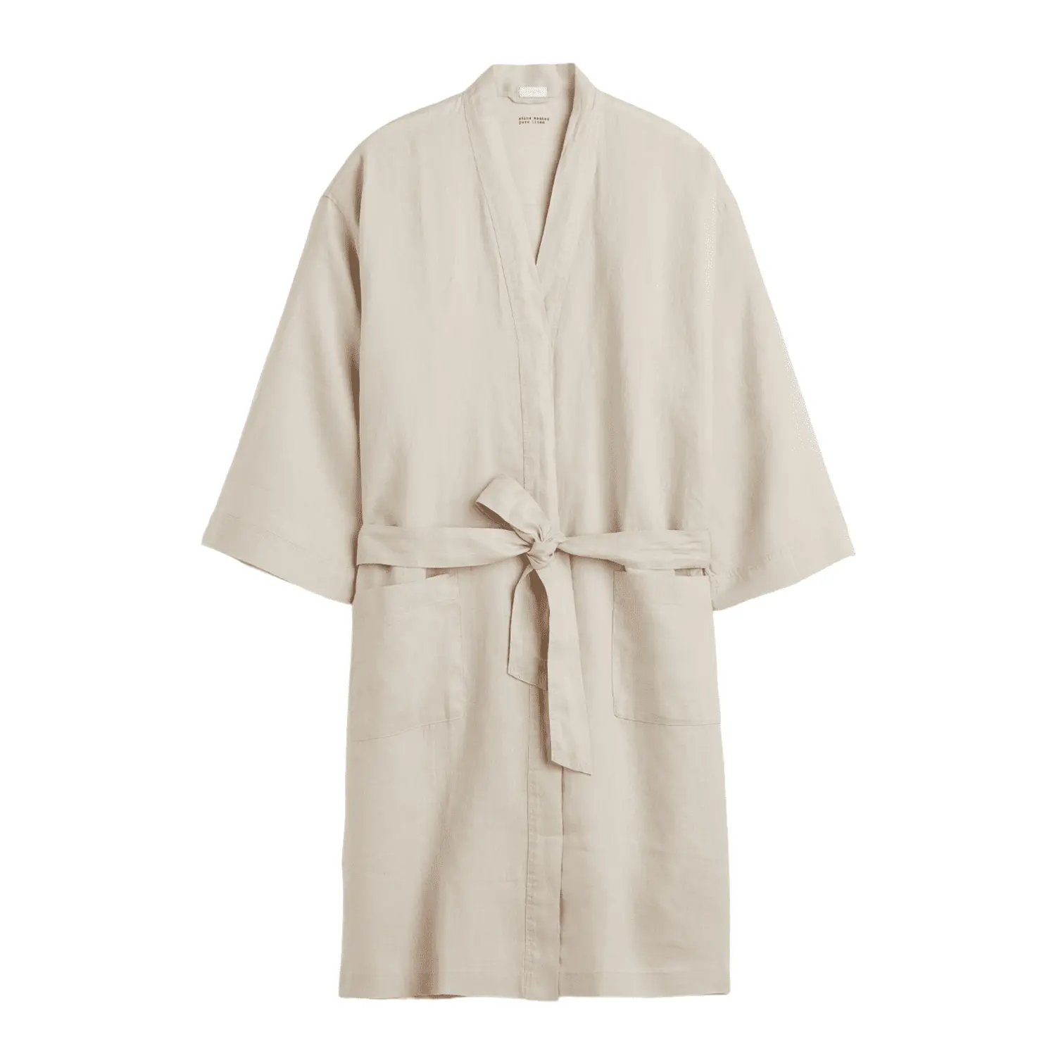 

Халат H&M Home Washed Linen, бежевый