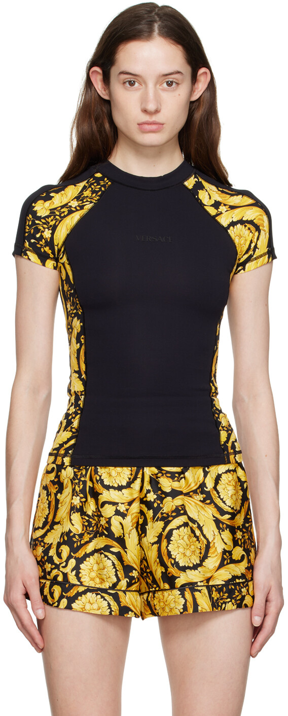 

Черная футболка в стиле барокко Versace Underwear, Черный, Черная футболка в стиле барокко Versace Underwear