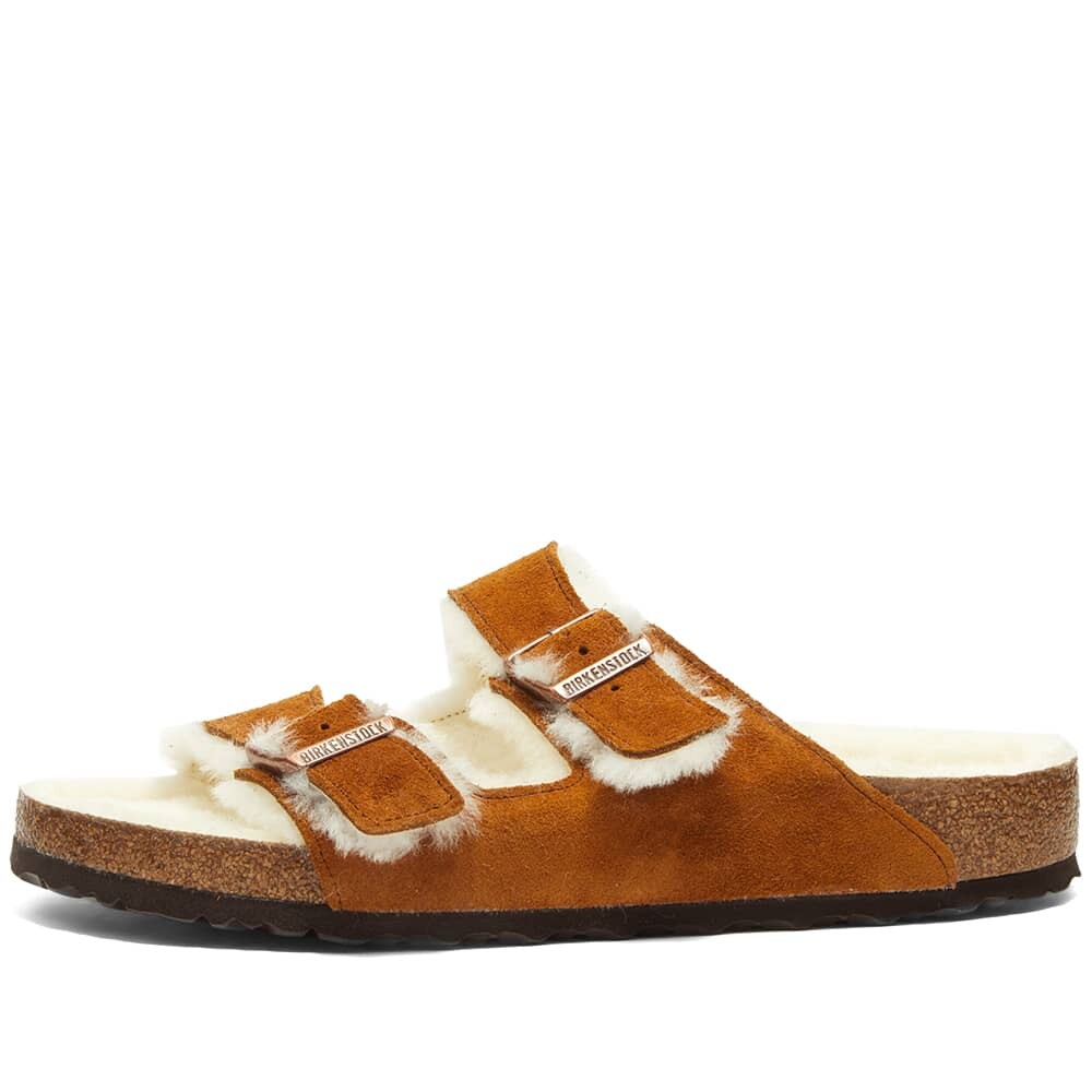 Сандалии Birkenstock Arizona Shearling Suede Leather, коричневый — фото 2