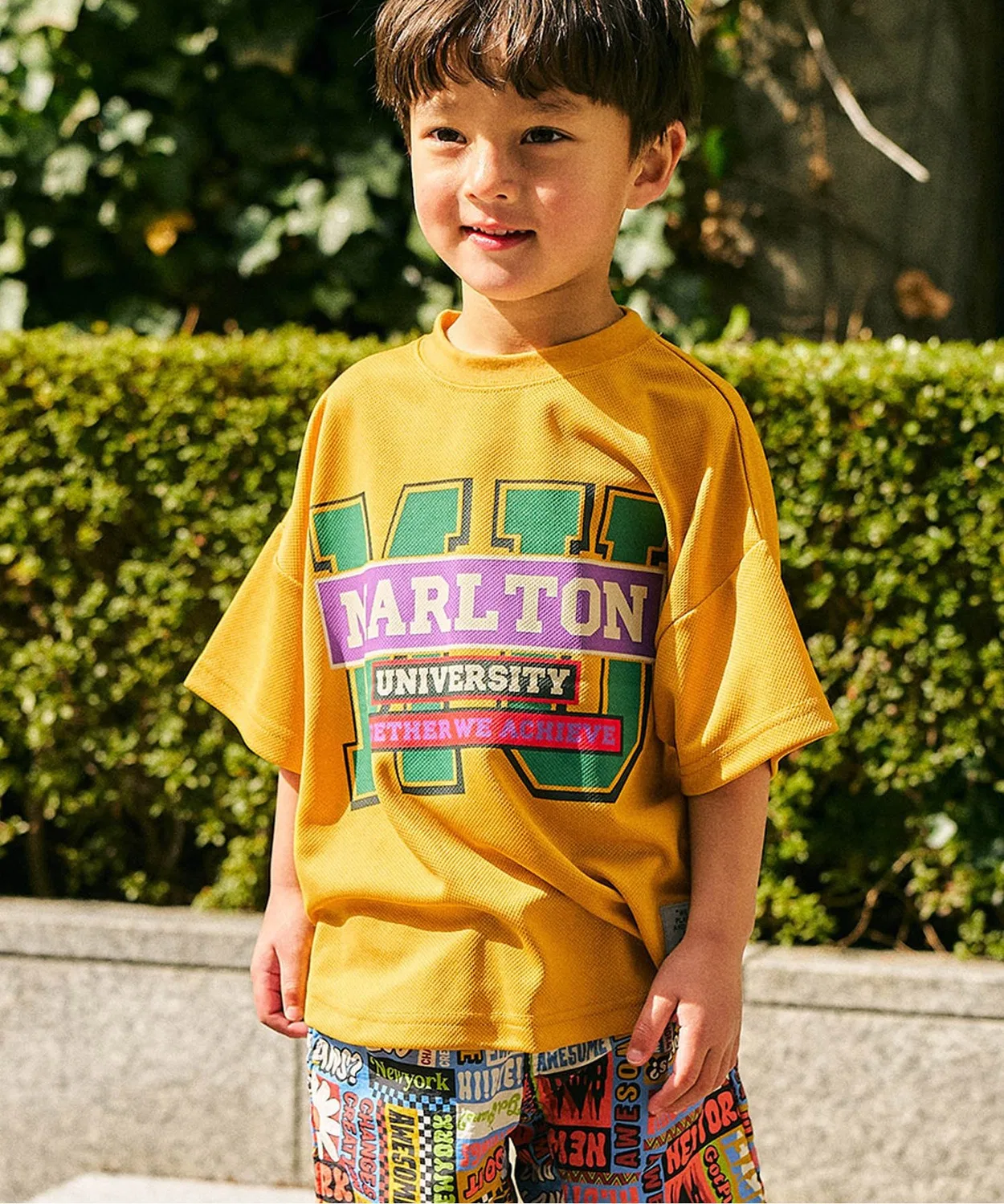 Детская футболка с принтом College Variation Mesh Short Sleeve F.O.KIDS, Yellow
