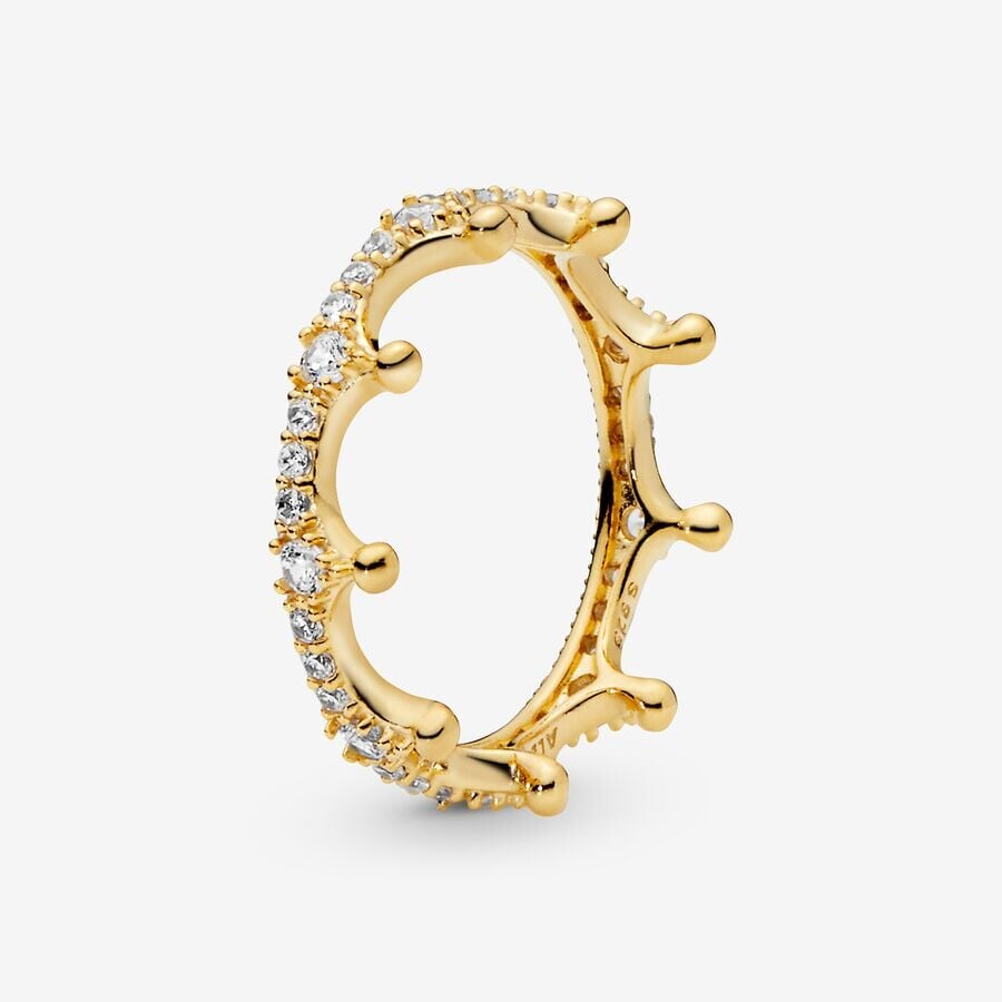 

Кольцо Pandora Moments Sparkling Crown, золото/прозрачный