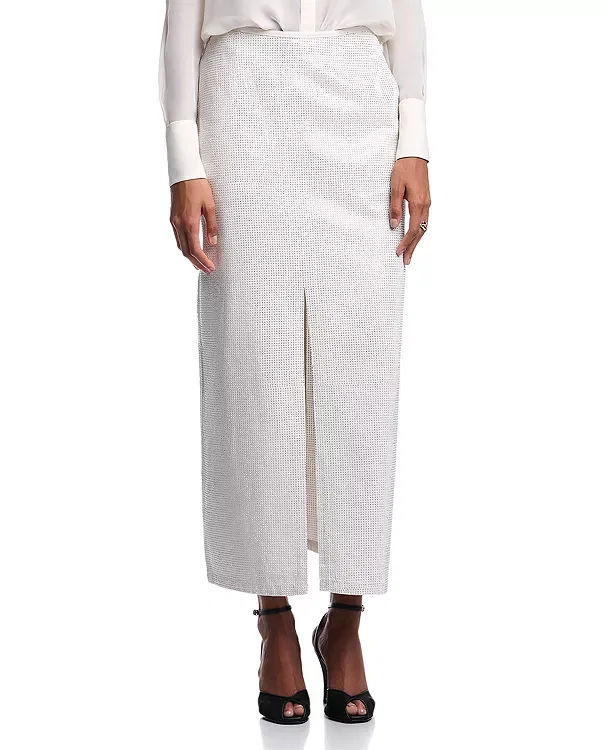 Женская миди-юбка со стразами Emporio Armani, Warm White