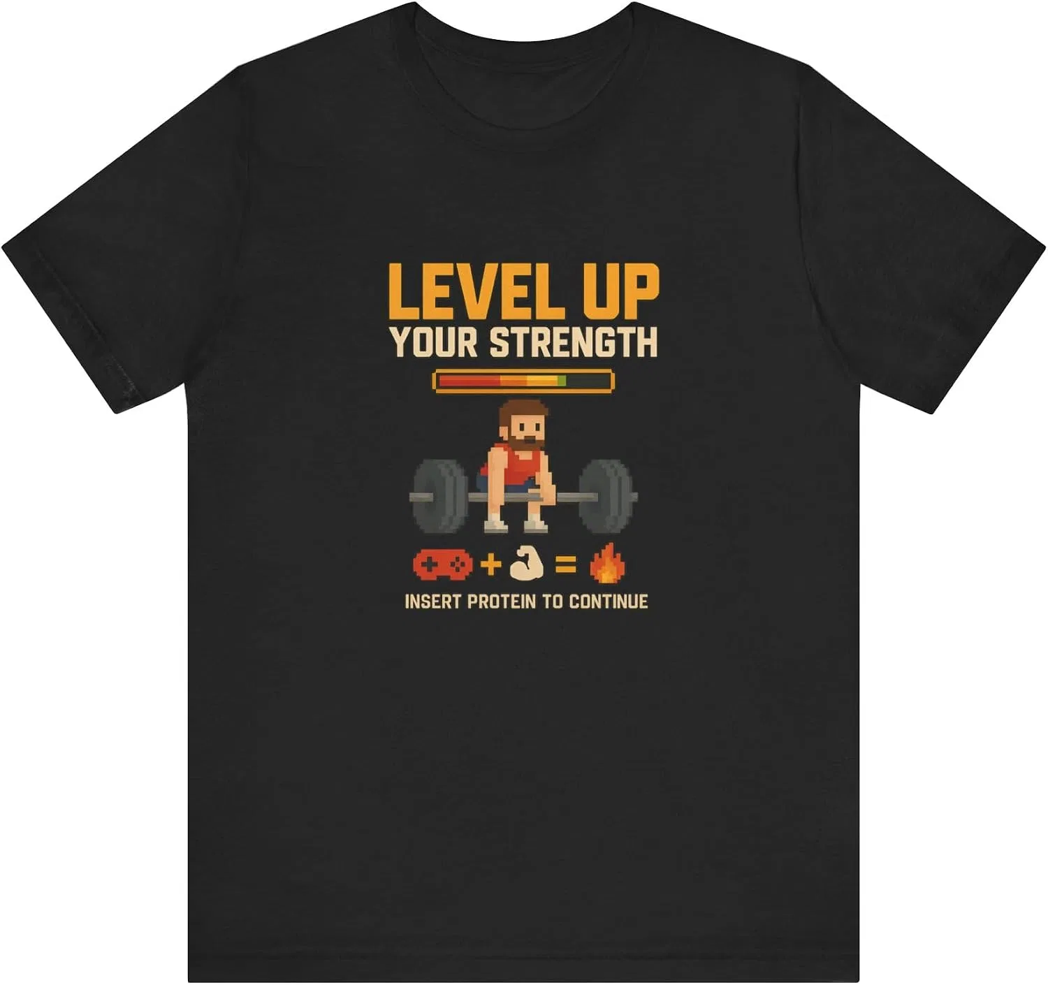 Футболка с принтом Level Up Your Strength Bella Canvas, Black