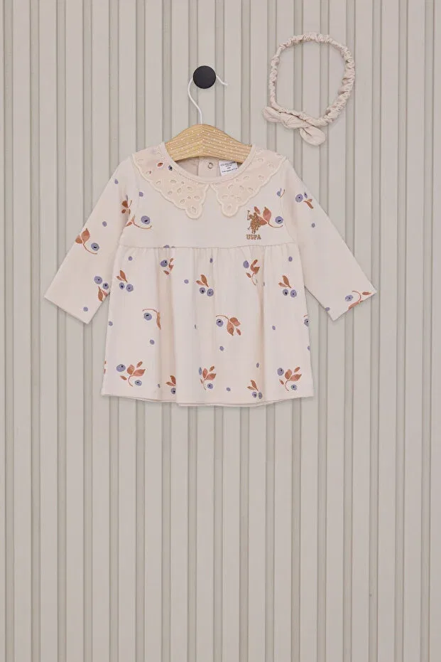 Детский комплект для девочек с длинным рукавом U.S. Polo Assn., Beige Melange