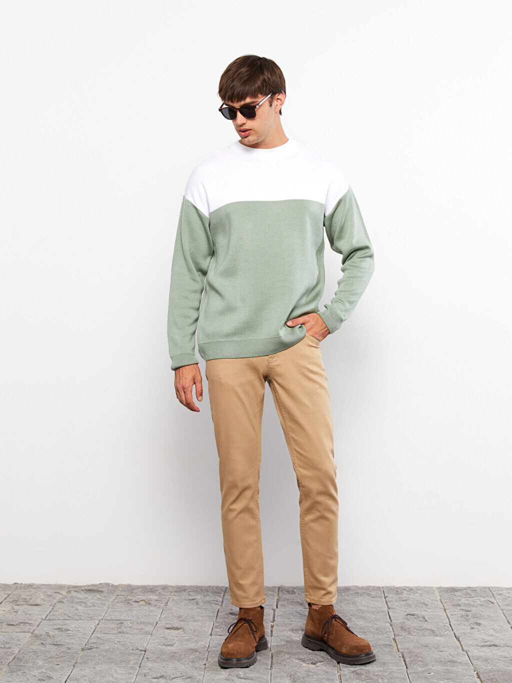 

Мужские брюки Slim Fit из габардина LCW Casual, Коричневый, Мужские брюки Slim Fit из габардина LCW Casual