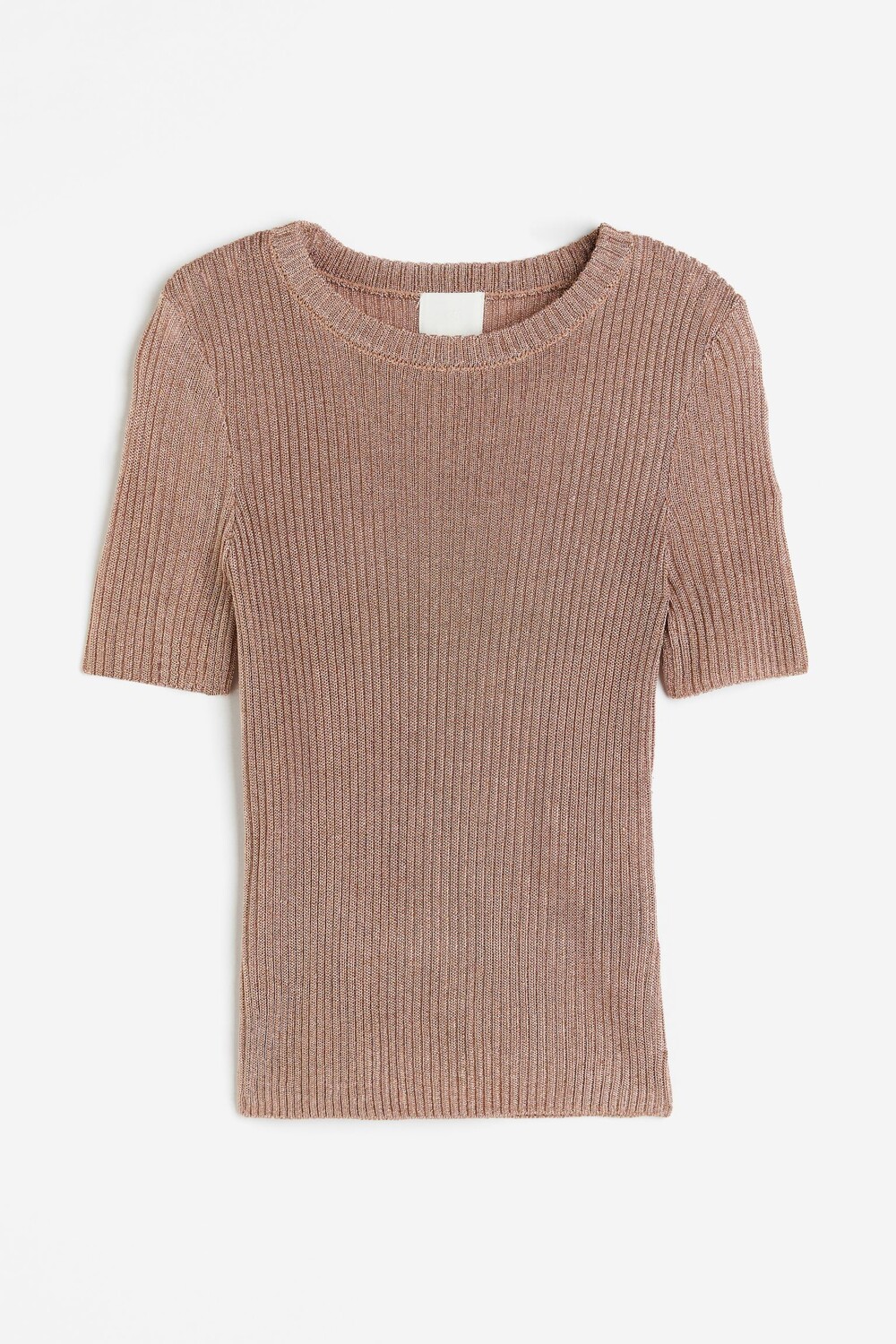 

Топ H&M Metallic Rib-knit, бронзовый