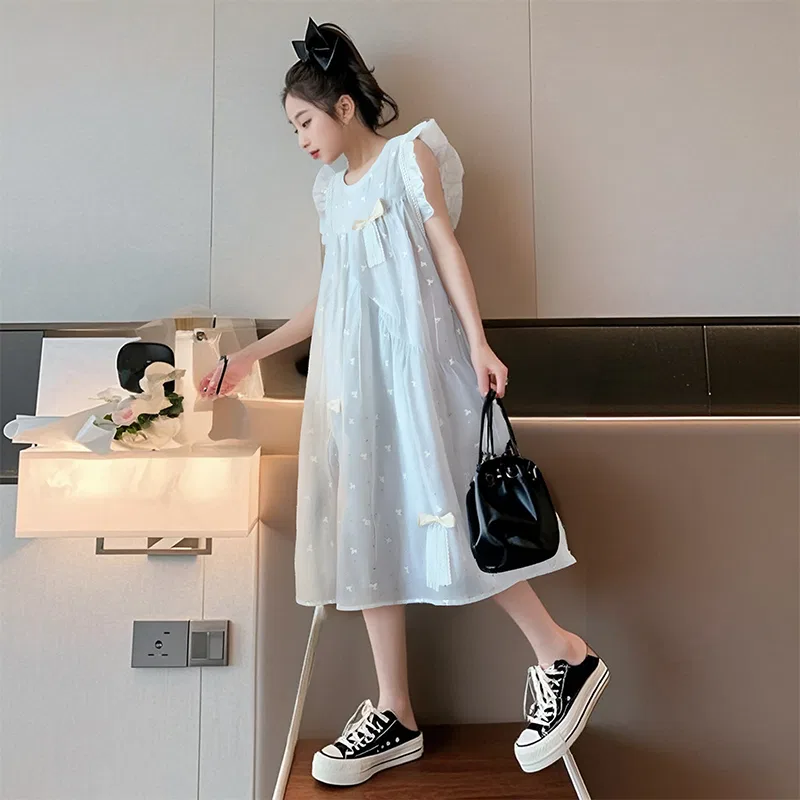 Детское платье для девочек с длинным рукавом, Kids Dresses Crew Neck Thin Long, YALU — фото 3