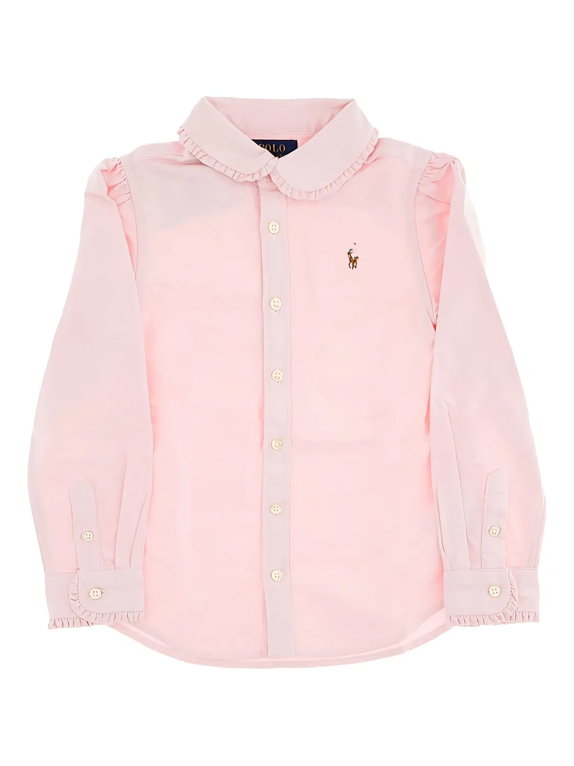 Рубашка с рюшами на манжетах Polo Ralph Lauren, розовый