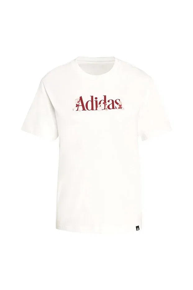 Женская спортивная футболка с принтом Adidas, White — фото 4