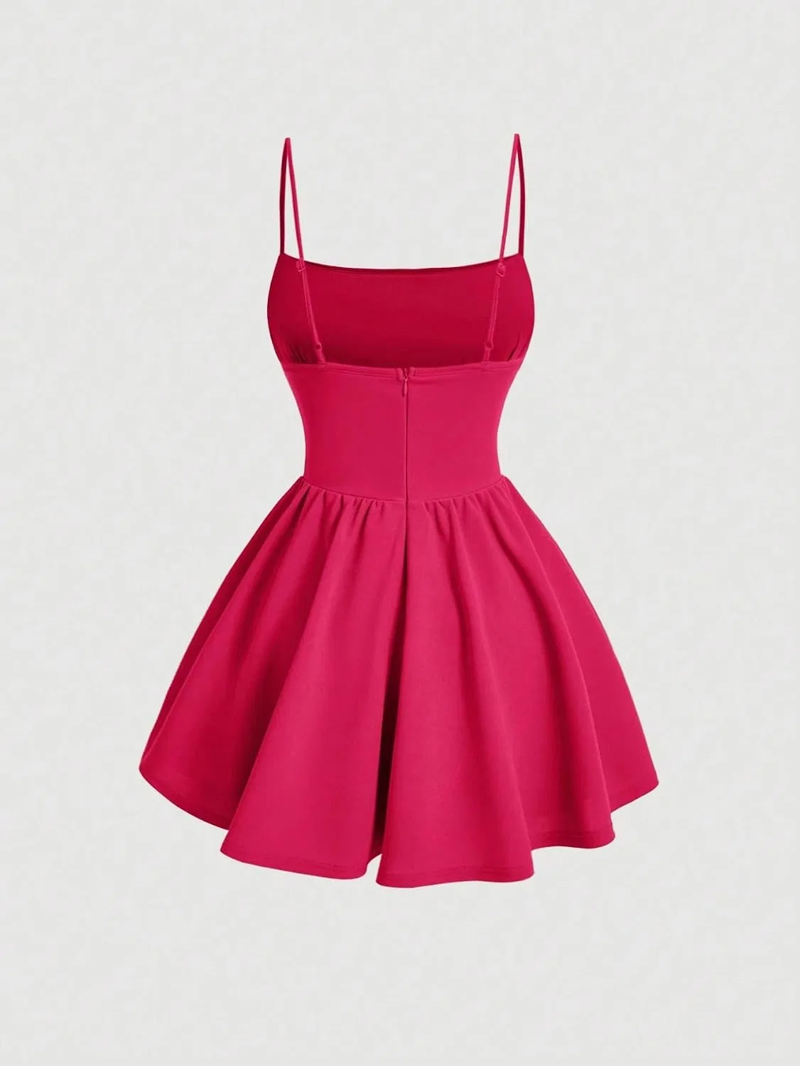 Женское короткое пляжное платье на бретелях с запахом, Hot Pink — фото 2