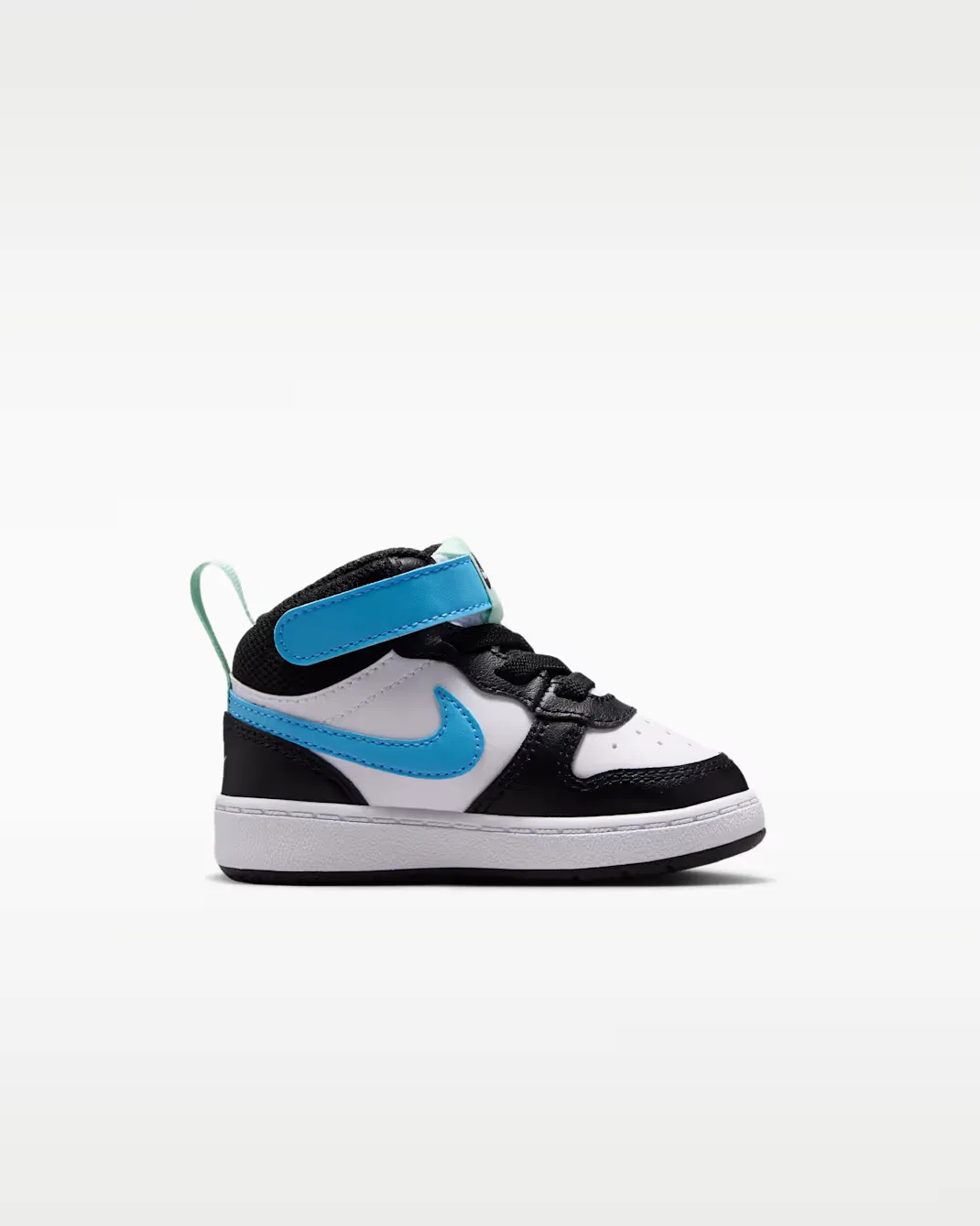 Детская/подростковая обувь Nike Court Borough Mid 2, White/Black/Arctic Green/Football Blue — фото 3