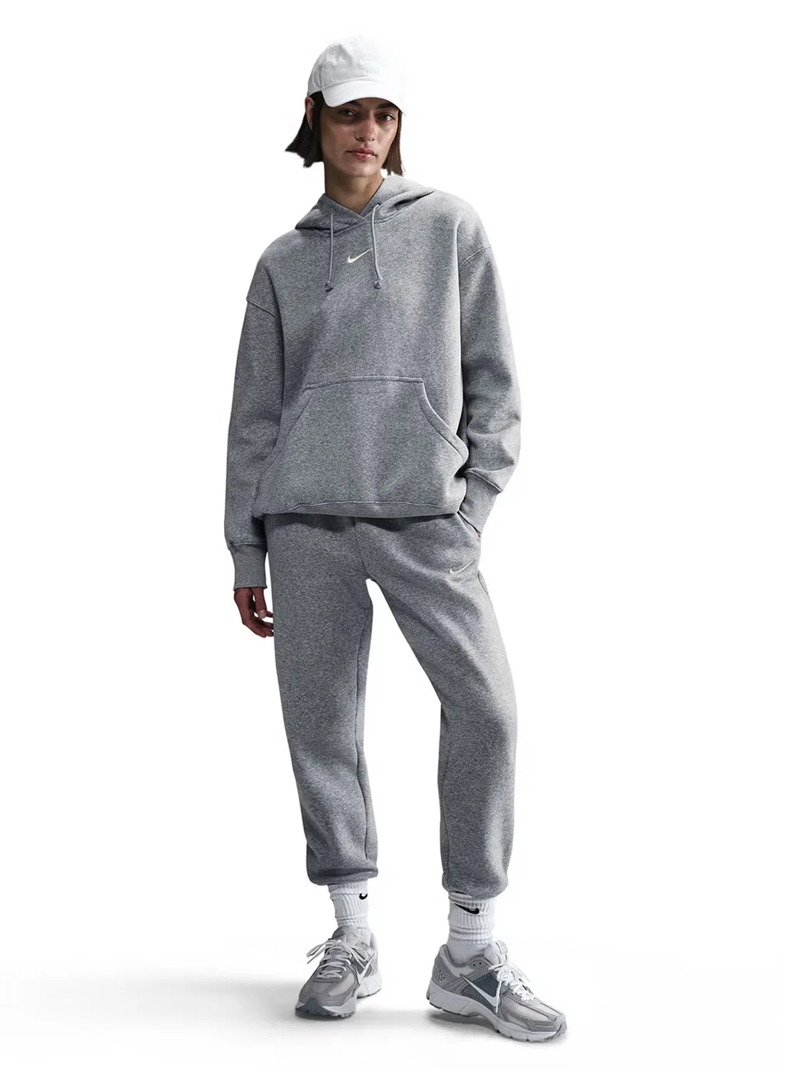 Худи оверсайз с капюшоном Nsw Phoenix Fleece Nike, серый