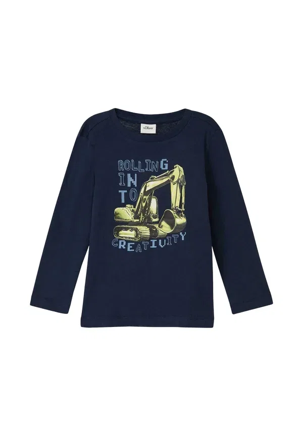 Лонгслив с принтом Long sleeved top S.Oliver, темно-синий