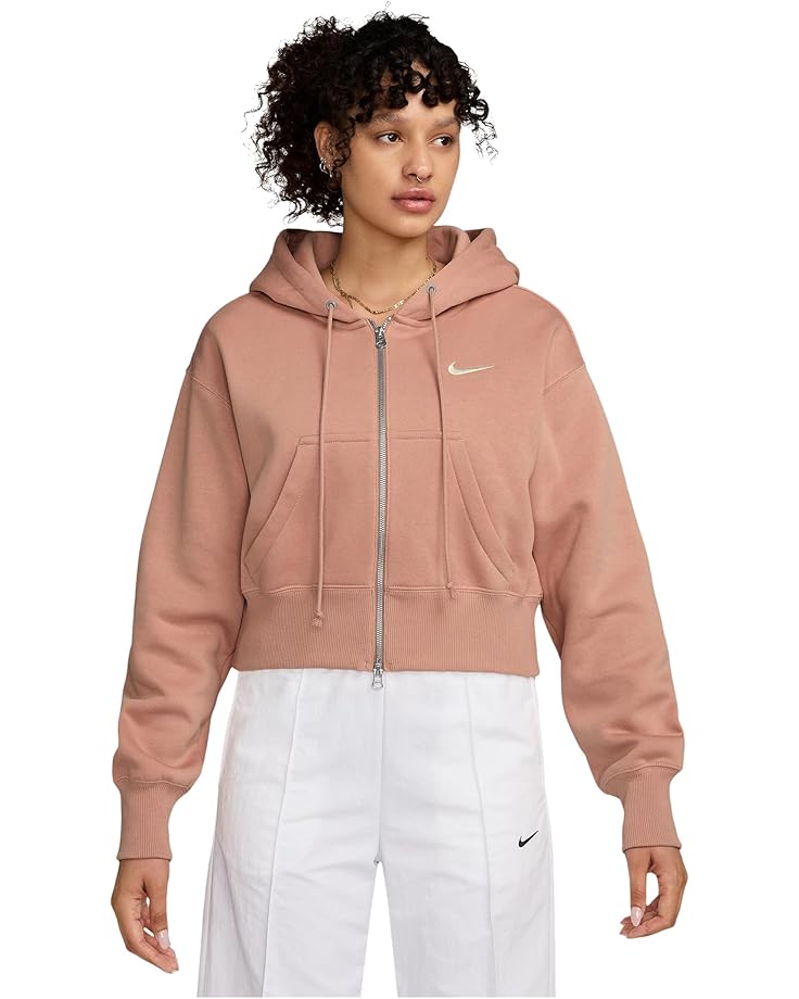 

Худи Nike Sportswear Phoenix Fleece Loose Full-zip Crop Hoodie, цвет Rose Gold/Sail