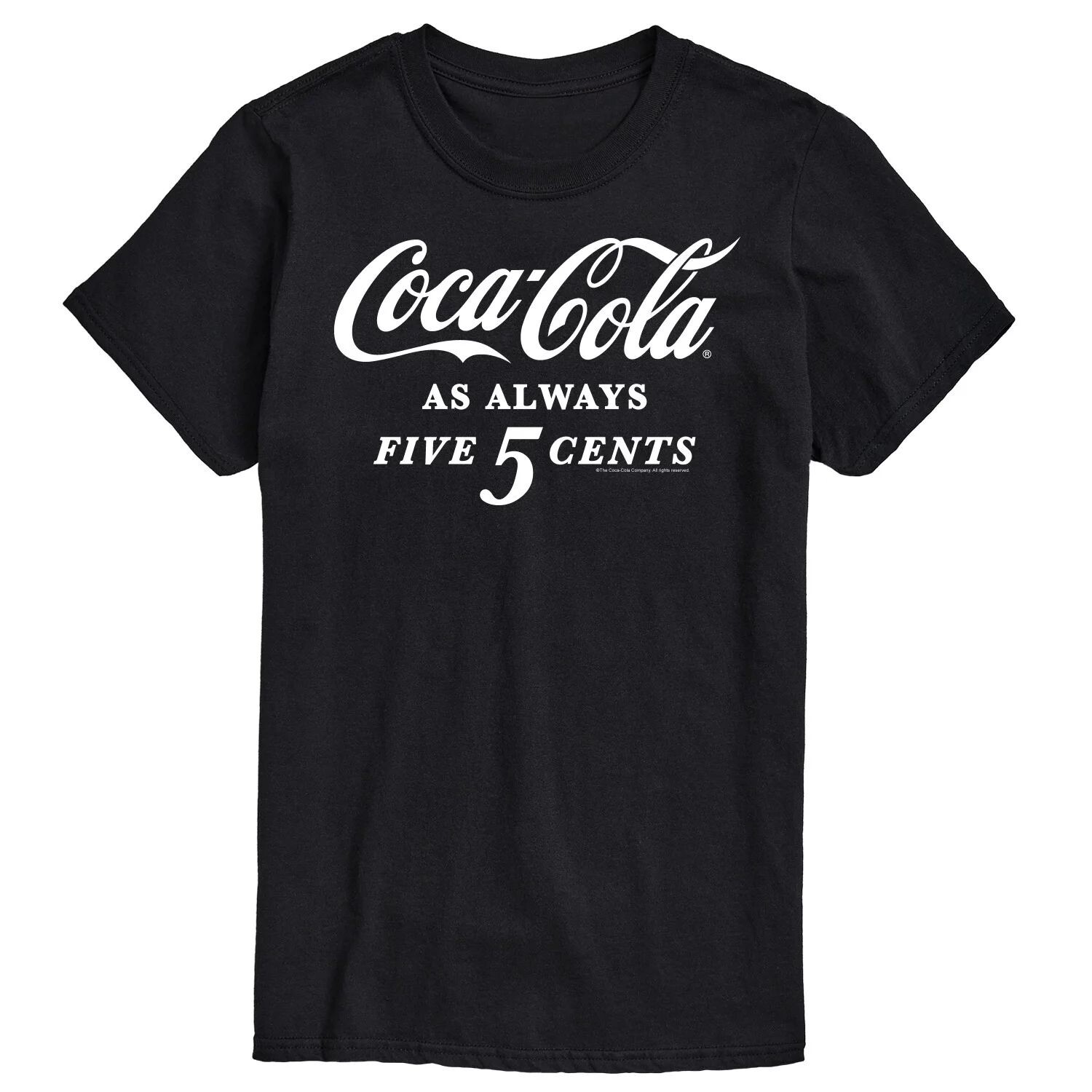 

Мужская футболка с рисунком Coca-Cola As Always Five Cents License, черный
