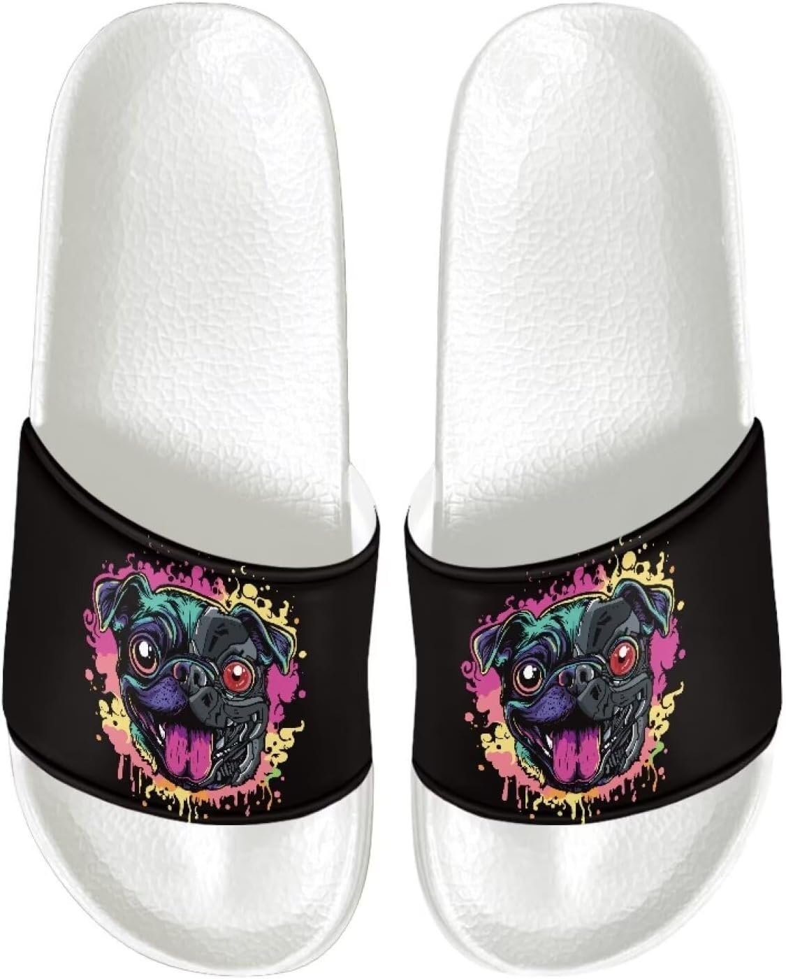 

Мужские сандалии Qoiuvncy с одной полоской, открытый носок, мягкая плоская подошва, удобные для дома, нескользящие шлепанцы для душа и ванной, белая подошва, размеры 5-14