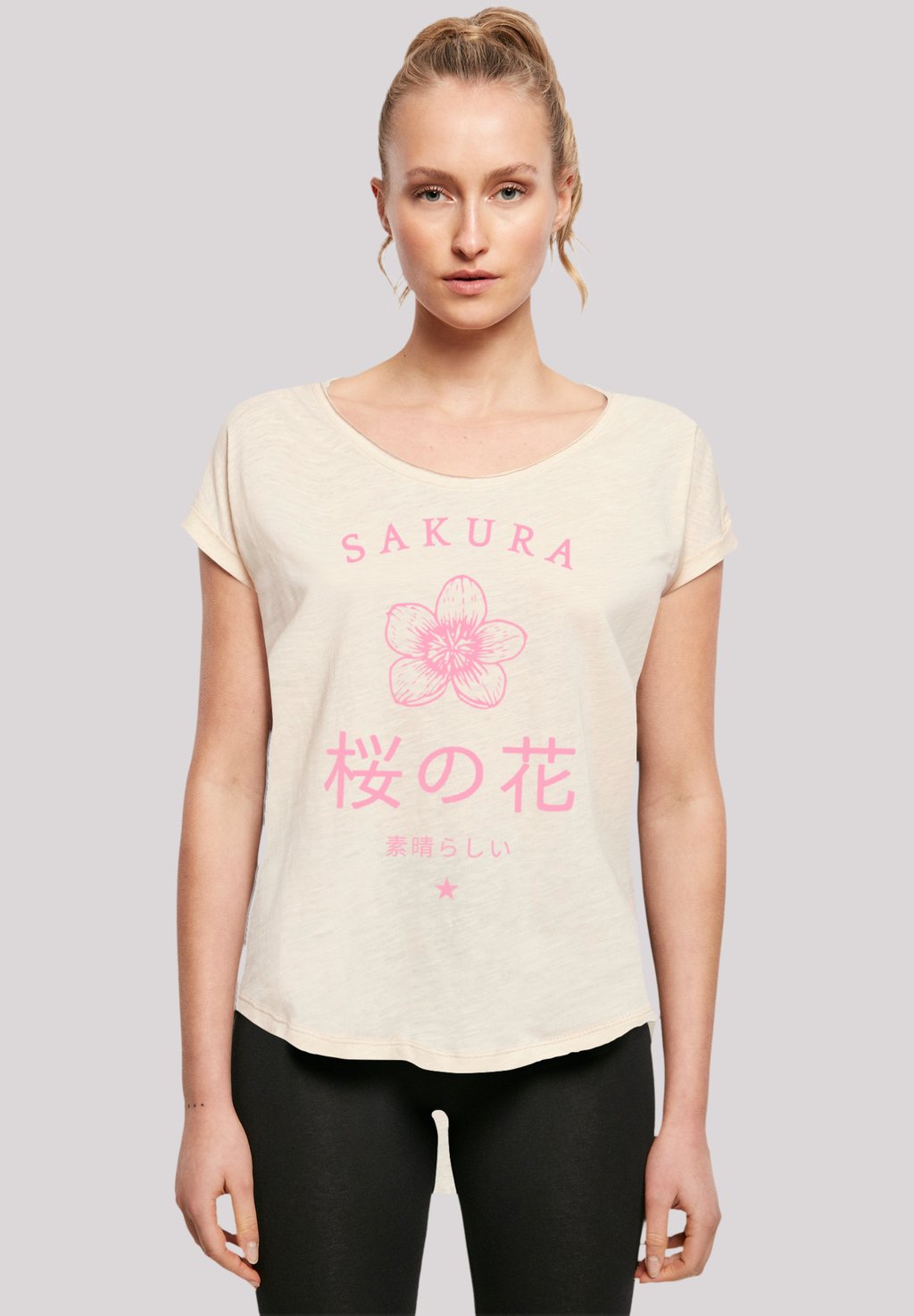 

Футболка с принтом SAKURA FLOWER JAPAN F4NT4STIC, песочный