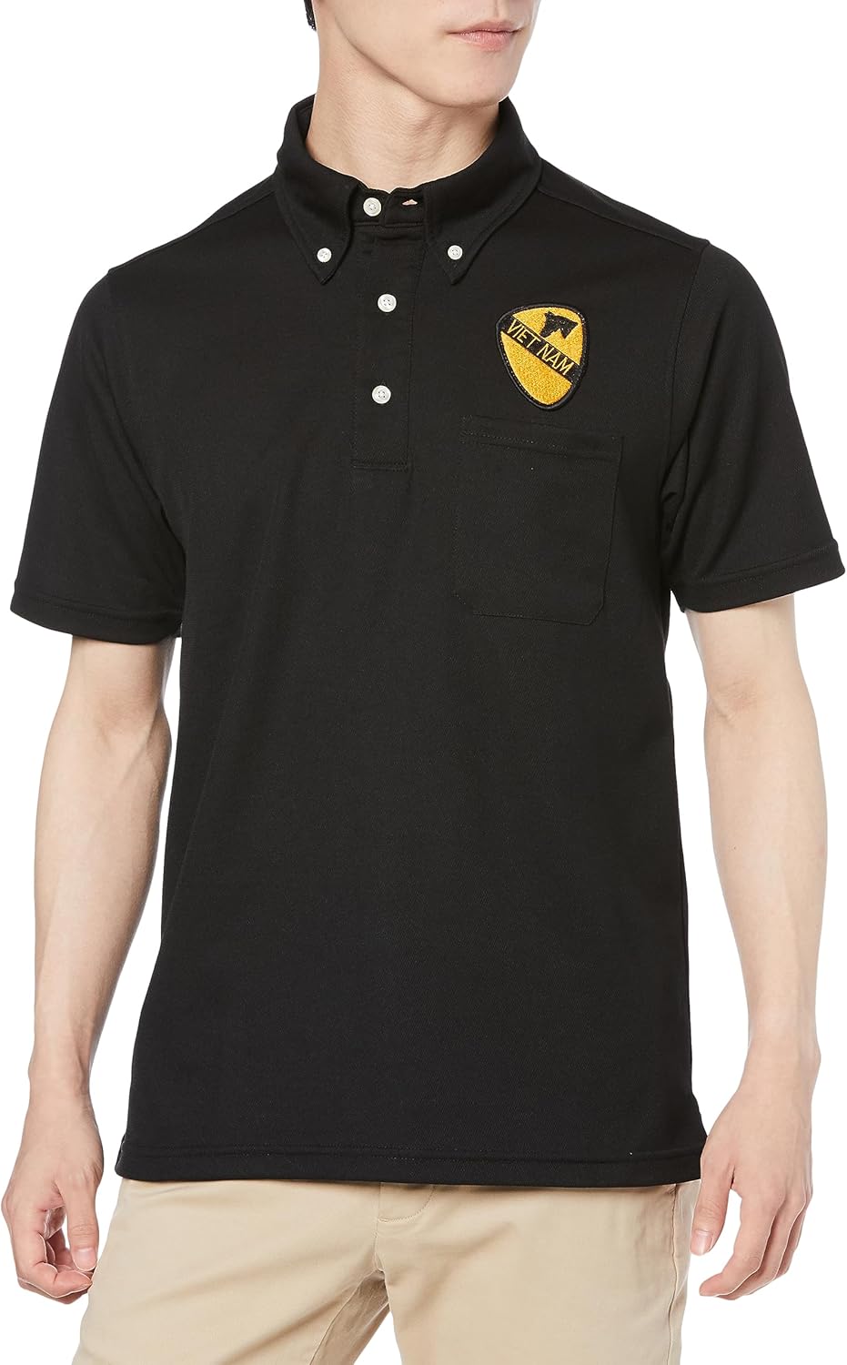 

Поло-рубашка F-Style F-SD021123 с коротким рукавом, украшенная гербом армии США, впитывающая пот, быстросохнущая, с карманами и пуговицами, черная, размер M