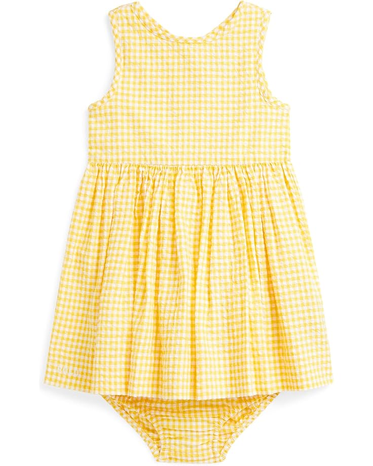 

Платье Polo Ralph Lauren Kids Gingham Seersucker Dress & Bloomer, цвет Yellow/White
