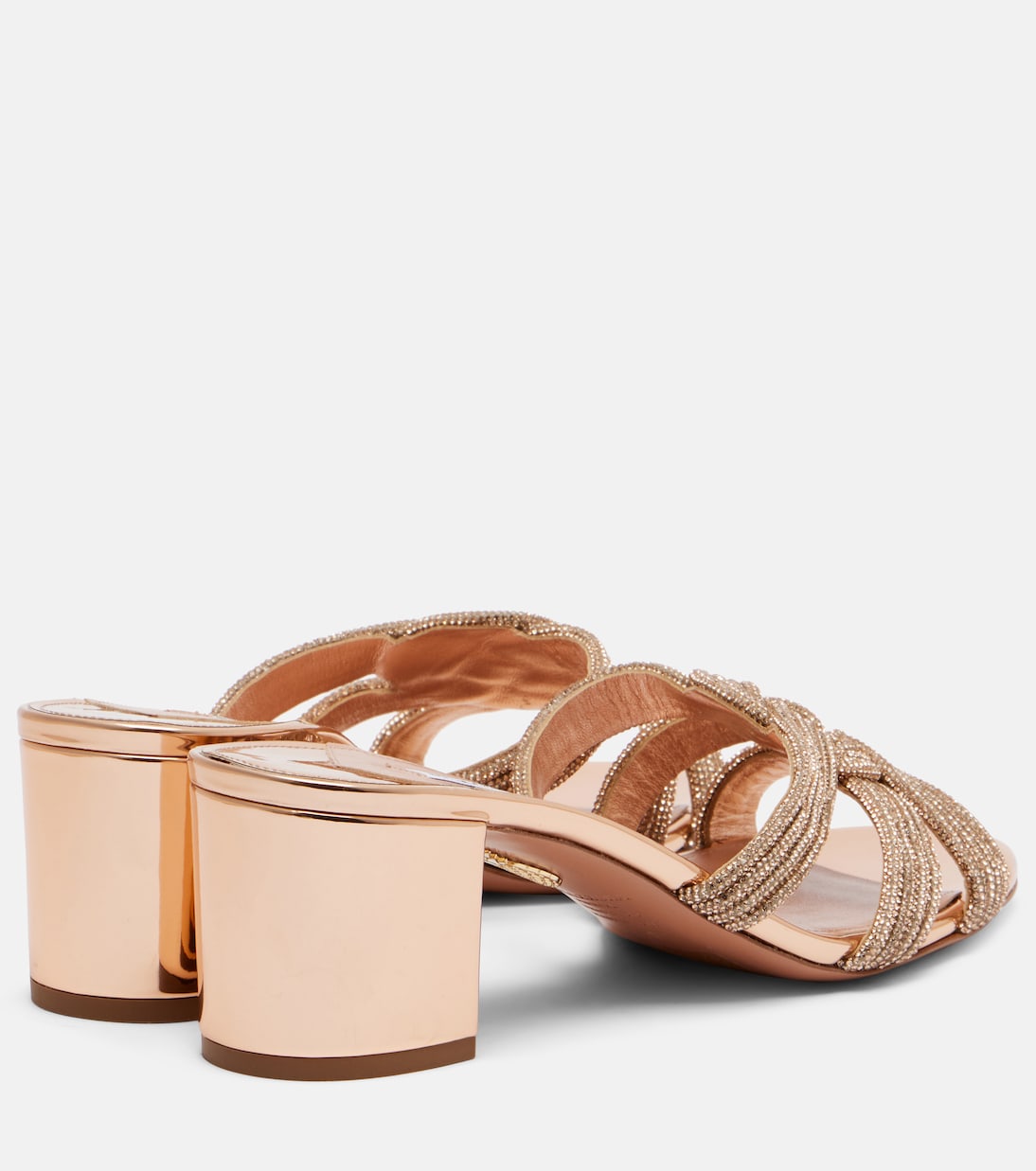 Felix сандалии из декорированной кожи Aquazzura, Rose Gold — фото 2