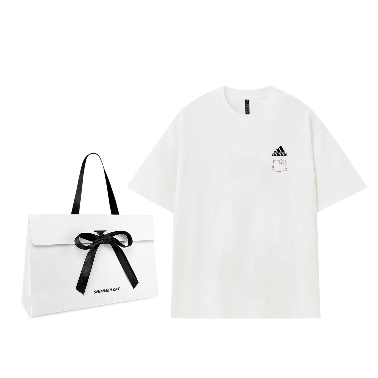 Футболка Adidas MUST HAVES с котом, белый
