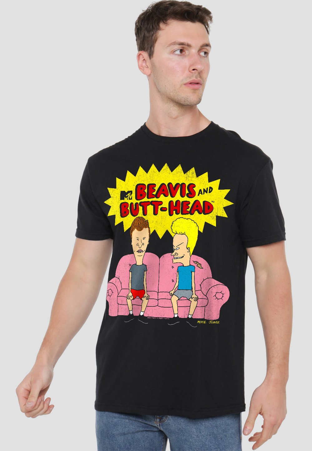 

Футболка с принтом BEAVIS AND BUTTHEAD COUCH LOGO OG Cotton Soul, черный