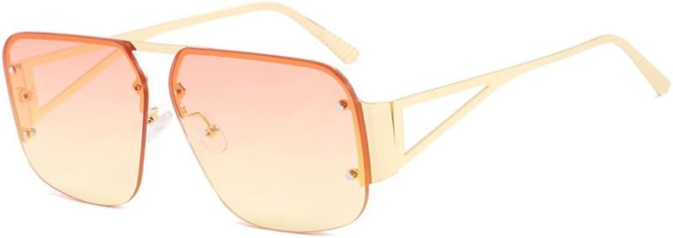 

Солнцезащитные очки квадратной формы с полуободковой оправой, модель 2025, для активного отдыха, путешествий, уличного стиля, вождения, рыбалки, с защитой от УФ-излучения PRSTNN, Gold Pink Yellow