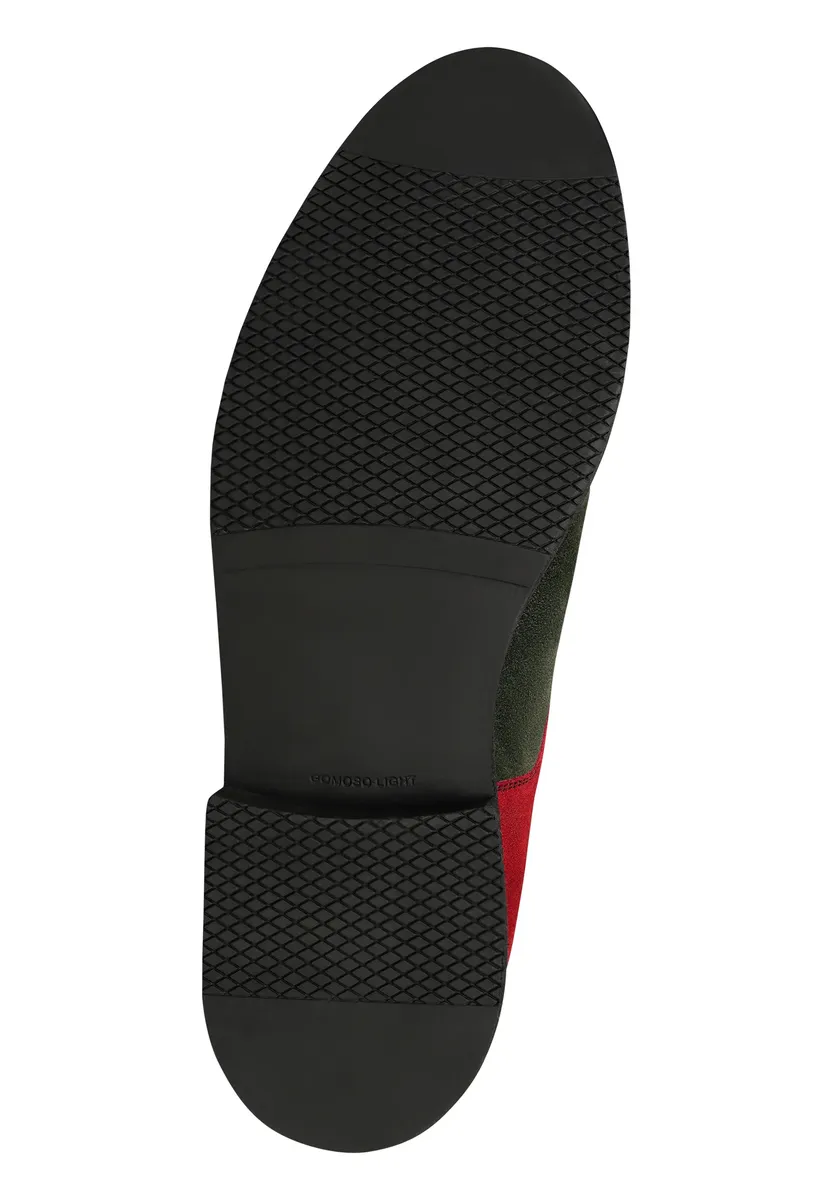 Тапочки Henry Stevens "Barkley CDM business Shoes", мужские кожаные тапочки ручной работы, костюмные туфли, красный — фото 4