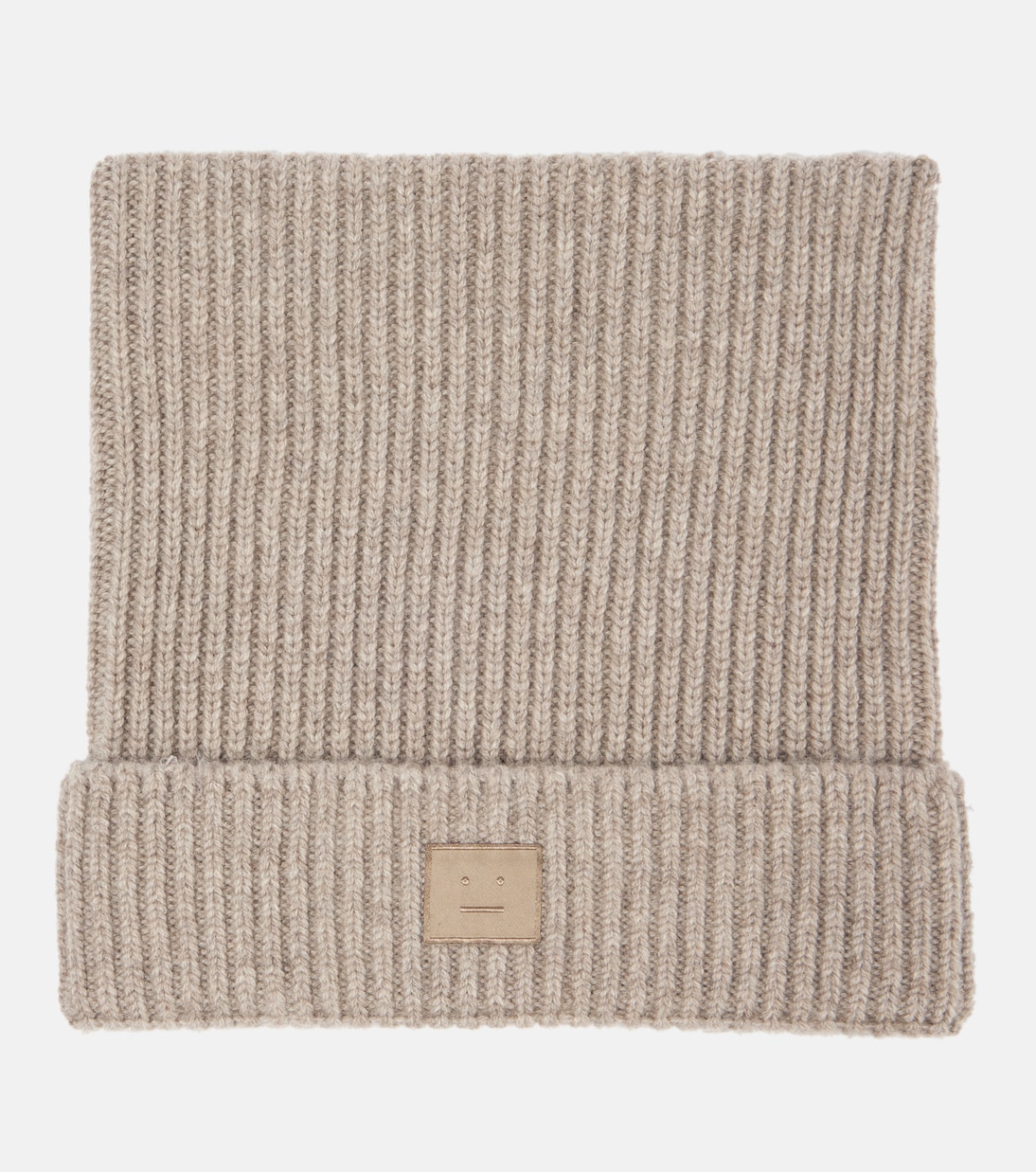 

Шапочка-бини из шерстяной смеси с ребристой вязкой Acne Studios, Greige Melange
