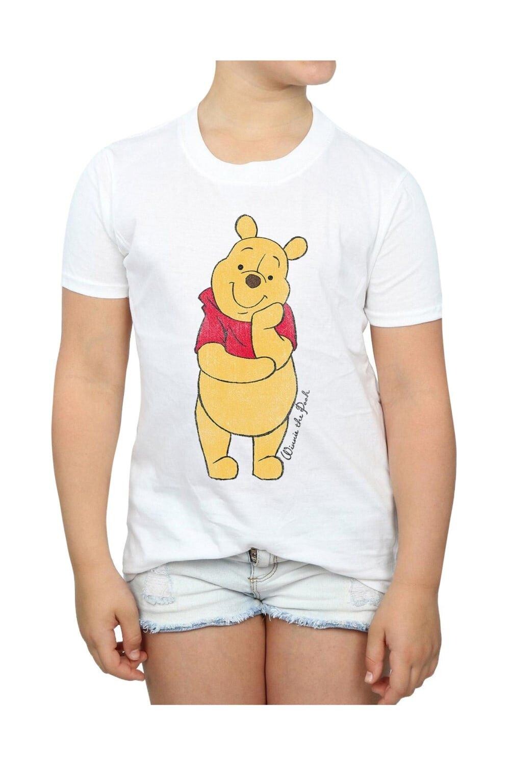 

Классическая хлопковая футболка Winnie The Pooh, белый