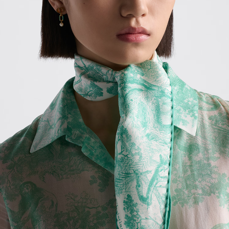 DIOR Шелковый шарф Mulberry Silk Scarves Women's Green — фото 4